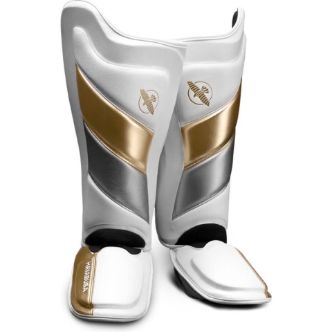 Hayabusa T3 Striking Scheenbeschermers - Wit/Goud - maat S