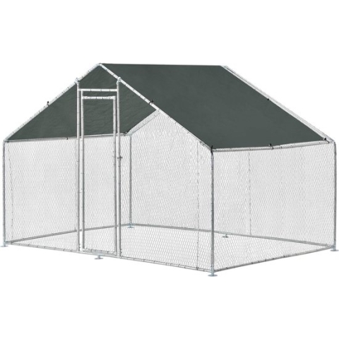 Stalen kippenren kippenhok buitenverblijf 3x2x2 m