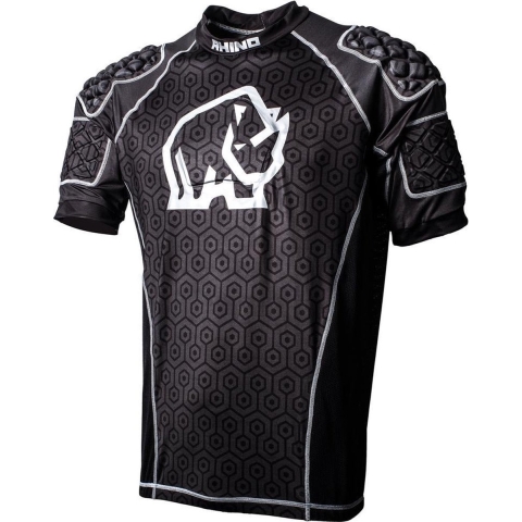 Rhino Sportshirt Pro Body Heren Polyester/elastaan Zwart Maat M