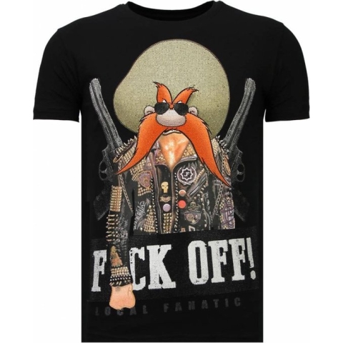 Bandit Chief - Rhinestone T-shirt - Zwart