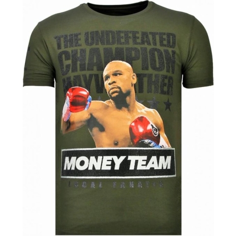 Money Team Champ - Rhinestone T-shirt - Khaki