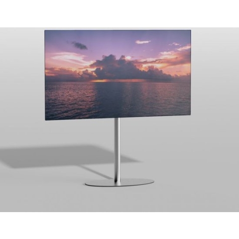 Cavus TV Vloerstatief ELLIPS 150 – geborsteld RVS - hoogte 150cm - VESA 100x100