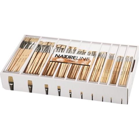 Nature Line kwasten,  00-22 , korte steel, 120assorti