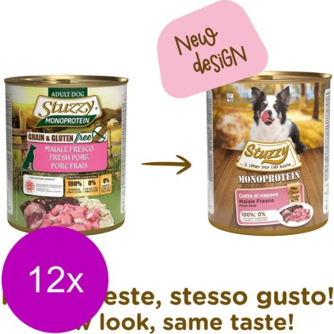 Stuzzy Blik Dog Monoprotein Adult 800 g - Hondenvoer - 12 x Varken