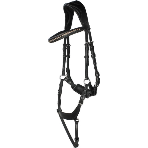 Horsegear Hoofdstel Quasar Zwart-zilver - paard