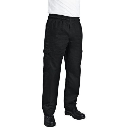 Chef Works unisex slim fit cargo broek zwart