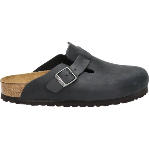 Birkenstock Boston Black narrow Fettleder Oiled Leather Unisex Clogs - Zwart - Maat 40
