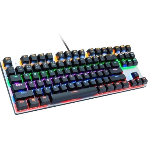 DrPhone AULA2 Mechanisch USB Bedrade Gaming Toetsenbord – 87 Toetsen + LED-achtergrondverlichting – Multimedia - Anti-Ghosting technologie met Rode Schakelaar