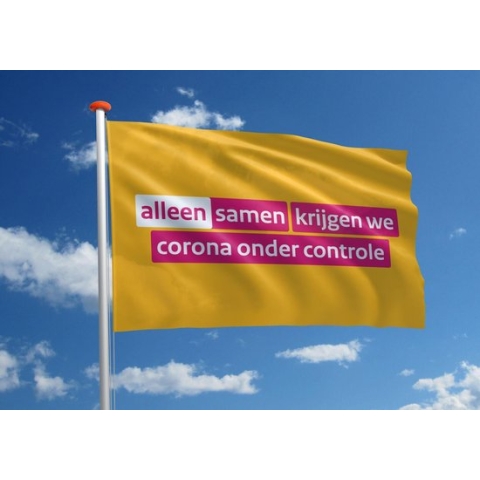 Vlag: 'Alleen samen krijgen we corona onder controle' - 150x225 cm