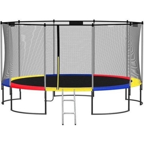 Trampoline 244 cm regenboog - met veiligheidsnet - tot 80 kg