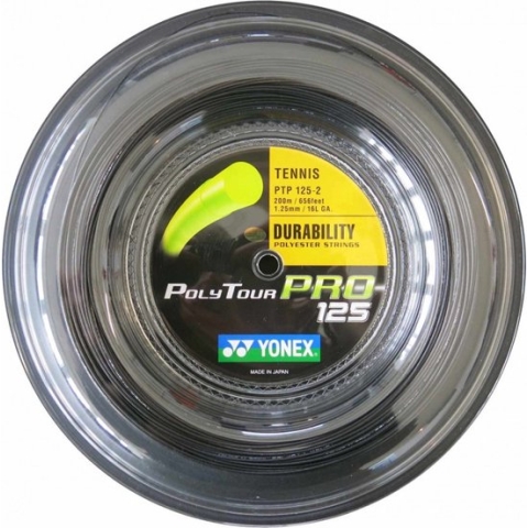 Yonex Polytour Pro - 1.25mm - Tennissnaar - Rol 200m - Polyester - Geel