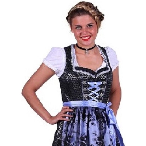 Dirndl JULIA Zilver -Zwart (mt 42)