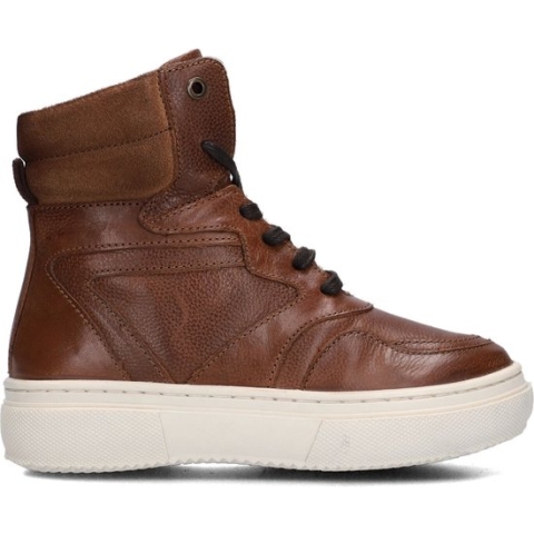 Omoda K001043 Hoge sneakers - Leren Sneaker - Jongens - Cognac - Maat 33