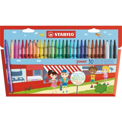 Viltstift STABILO Power 280 etui à 30 kleuren - 6 stuks