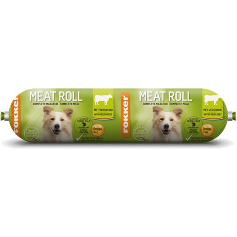 Fokker Meat Roll Rund - Zalm - 10 x 800 gr - Voordeelverpakking