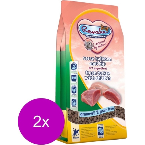 Renske Kitten Verse Kalkoen&Kip - Kattenvoer - 2 x 6 kg