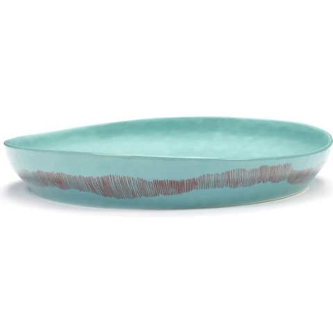 Serax Feast By Ottolenghi Serveerschaal Ø36 Azure Stripes Red