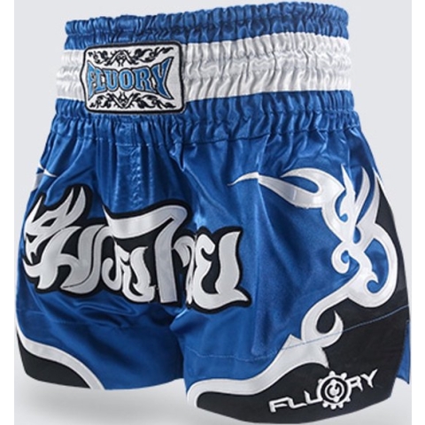 Fluory Muay Thai Short Kickboks Broek Tribal Blauw maat L
