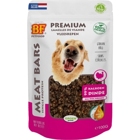 12x BF Petfood Meat Bars Kalkoen 100 gr