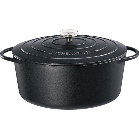 Küchenprofi Provence 33cm ovaal zwart, gietijzer, 7 liter