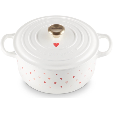 Le Creuset. Ronde braadpan - stoofpan - Hart 22cm met gouden knop