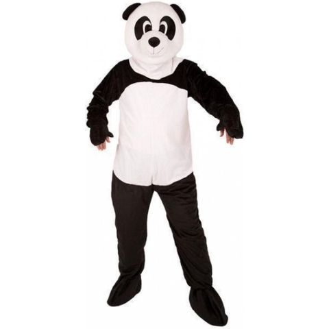 Pandabeer kostuum met groot pluche masker