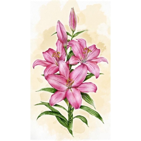 Wizardi Diamond Painting Lilies  40x70  Vierkante Steentjes