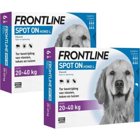 Frontline Spot On 3 Large Hond Large - Anti vlooien en tekenmiddel - 2 x 6 pip