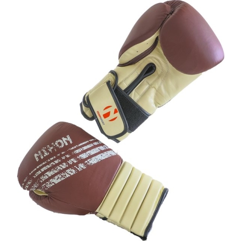 Nihon Bokshandschoen leer Trad KICKBOXPRO leer bruin (Maat: 14OZ)