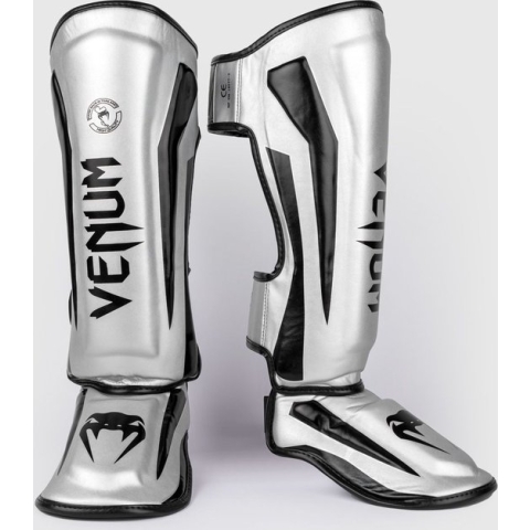VENUM ELITE - SCHEENBESCHERMERS -STANDUP SHIN GUARDS - SILVER/BLACK - XL
