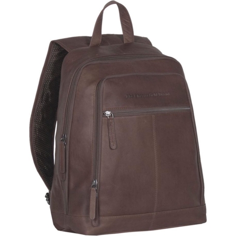 Chesterfield James Leren Laptop Rugzak - 14 inch - Bruin