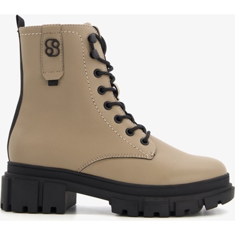 s. Oliver dames veterboots beige/taupe - Maat 40