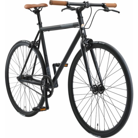 Bikestar Singlespeed 28 inch retro wielrenfiets, zwart / grijs
