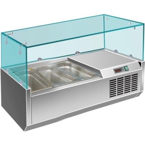 Koelvitrine - Glazen Opzet - 3x GN 1/3 - Saro VRX955/380 323-1029 - Horeca & Professioneel