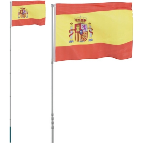 vidaXL-Vlag-met-vlaggenmast-Spanje-5,55-m-aluminium
