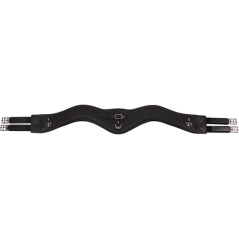 Horka Veelzijdigheidssingel Leder Zwart/zilver Mt 140 Cm