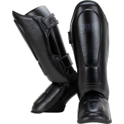 Super Pro Combat Gear Lederen Scheenbeschermer Guardian Grijs Small