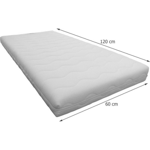 Baby Matras - 60x120 cm - 12 cm dik - Wit