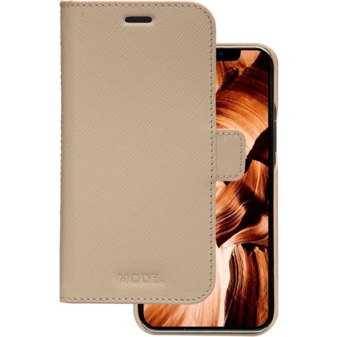 iPhone 12/12 Pro Bookcase hoesje - dbramante1928 - Effen Beige - Leer