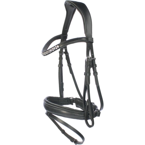 Horsegear Hoofdstel Honestus Zwart - extra Groot