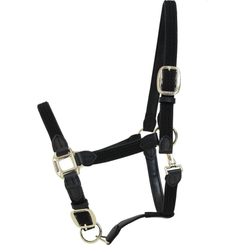 Kentucky Gevlochten Nylon halster - Zwart - Maat Full