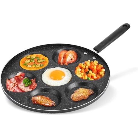 Pancakepan, spiegeleipan voor 7 pannenkoeken, spiegeleipan, oogpan, eierpan, mini-pannenkoekenmaker, pannenkoekenpan, omlettenpan