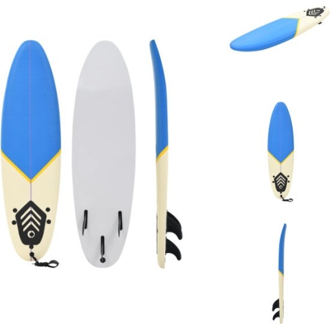 vidaXL Surfplank Beginner - 170 x 46.8 x 8 cm - Blauw/Crème - Surfplank