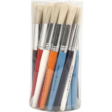 Creotime Kwasten voor Kinderen, b: 15 mm, Rond, 30 stuks