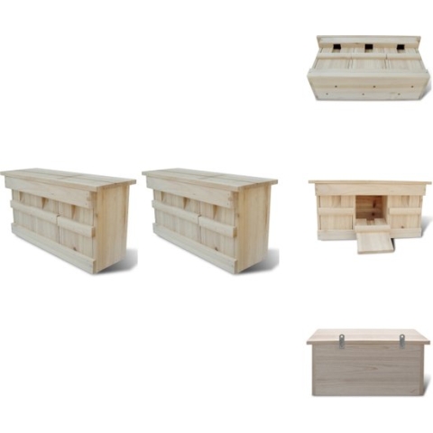 vidaXL Mussenhuisjes - Hout - 44x15.5x21.5 cm - Geschikt voor mussen - Vogelhuisje