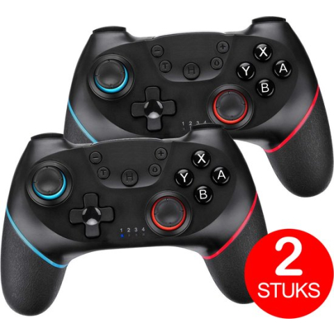 2x Draadloze Controller Geschikt voor ALLE Nintendo Switch en OLED - Ergonomische Handvat Gripstand