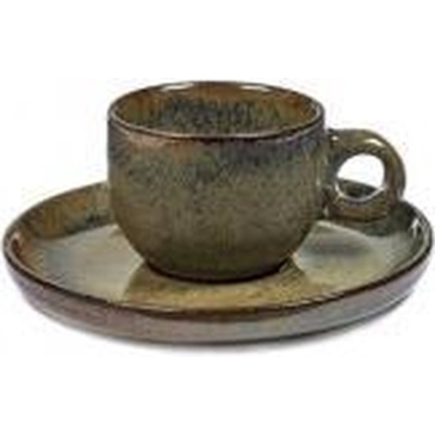 Serax Surface By Sergio Herman Espressokopje Met Schotel - Indi Grey - 4 stuks