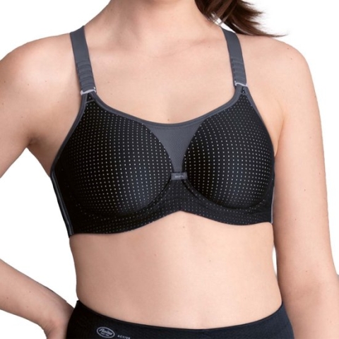 Anita - Performance WireX - Sport bh met beugel - Zwart/antraciet - 80D