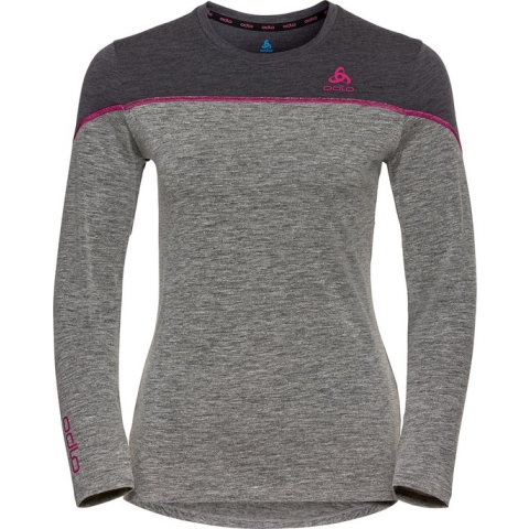 Odlo Revelstoke trainings longsleeve in wolblend met logo - Maat XL