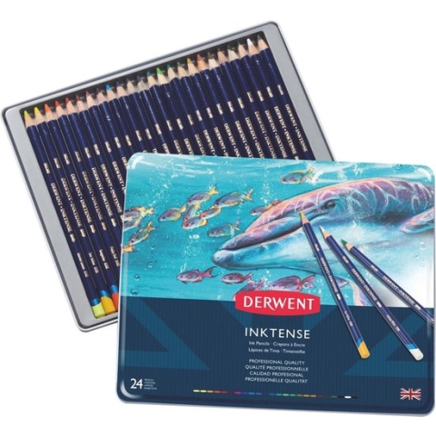 Derwent Inktense Kleurpotloden In Blik - 24 Stuks - Assorti